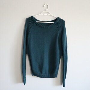 Lululemon Women's Sz 8 Blue Yin To You 100% Merino Wool Crewneck Loose Sweater